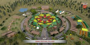 Aerial view of the Rupununi Music & Arts Festival village animation