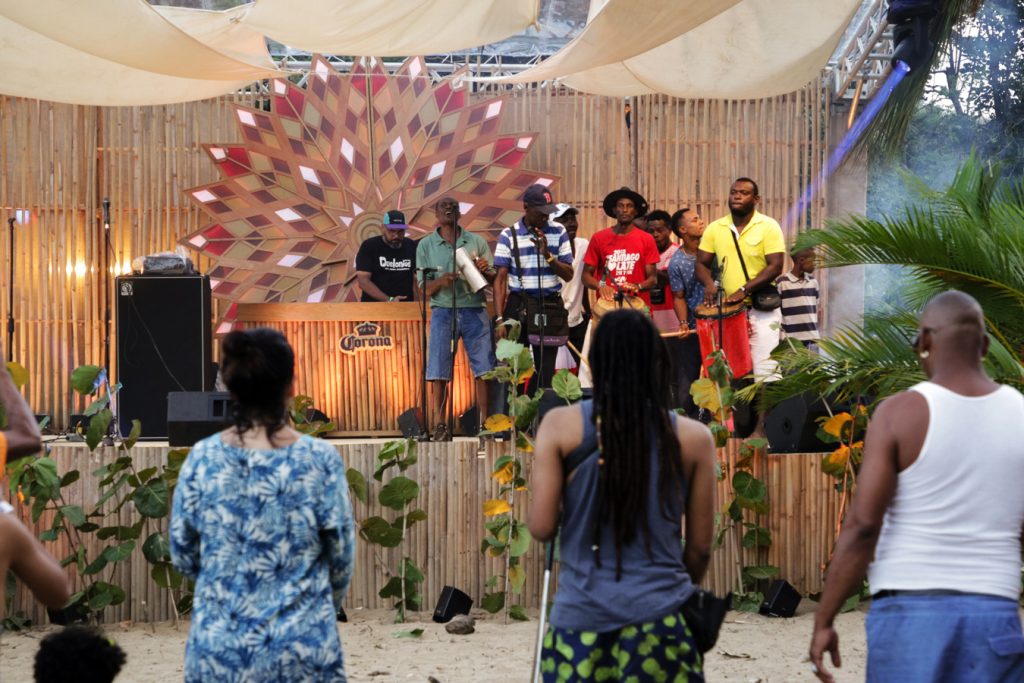 Performance on the stage at the Quelonios Festival in Dominican Republic