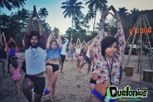 Yoga session at the Quelonios Festival in Dominican Republic